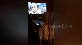 Pet Pooch Reaches Through Window For Snacks