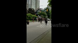 Large crowd gathers for anti-racism march in Vancouver, Canada