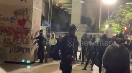 Portland Protest Strobe Light Attack on Police