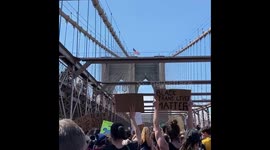 Black Lives Matter March on Brooklyn bridge in New York