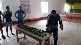 Indian man dubbed as 'hammerhead' smashes 50 wood apples on his head in world record attempt