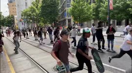 Hundreds of skateboarders in Atlanta join Black Lives Matter protest in memory of Rayshard Brooks
