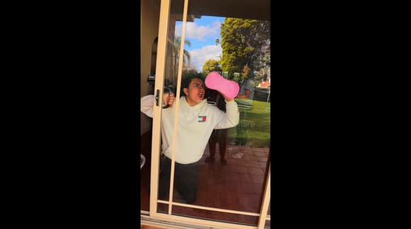 Magician Does Amazing Magic Tricks While Cleaning Windows
