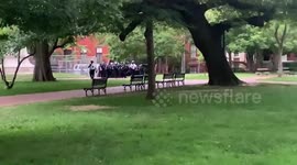 Police and protesters at Lafayette Park in DC