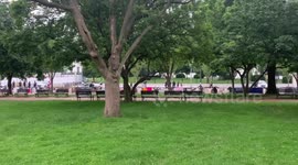 Chants in Lafayette Square at protesters attempt to tear down Andrew Jackson statue