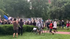Water bottles versus pepper spray at DC protests in Lafayette Square