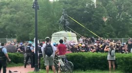 Protesters trying to tear down Andrew Jackson statue in Lafayette Square