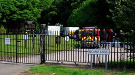 Police searching a cemetery in connection with grisly murder of a woman whose remains were found dismembered in suitcases