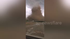 Menacing tornado spins through China's Inner Mongolia