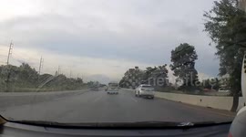 Shunted Car Spins Out Of Control On Highway