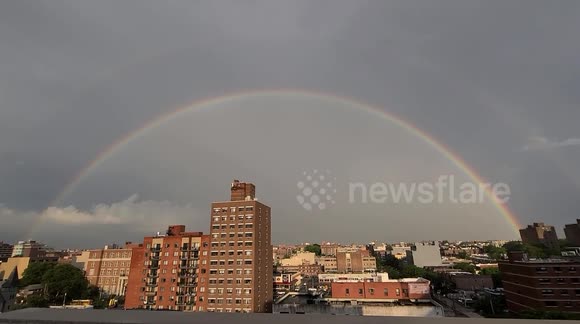 On Pride Day, an impressive double rainbow is seen over New York City ...
