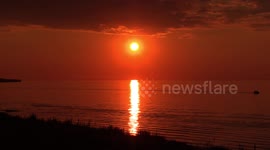 Spectacular red sunset in Jordan, Ontario as heatwave grips the province