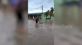 Residents evacuate homes after floods hit eastern Thailand