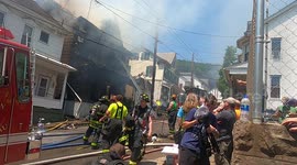 Hero's in action at 2nd Alarm Duplex fire in Shamokin, Pennsylvania