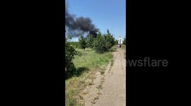 The fire at the dairy plant in the city of Yeysk, Russia