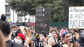 A gay pride took place in Paris, Pigalle. 4july2020