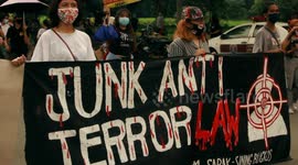 Anti-Duterte protesters rally against newly-signed anti-terrorism bill in Philippines