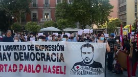 Hundreds protest in support of Spanish rapper Pablo Hasel