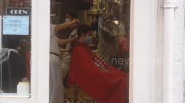 Hairdressers Reopen In London's West End For Super Saturday