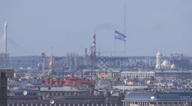 FC Zenit put its flag on the highest flagpole in Europe over St Petersburg