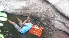 Two pups miraculously survive after falling into 70-foot well in India