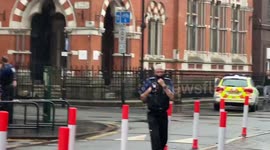 Policeman tells man filming on mobile phone in Leicester to stop filming and threatens to take it away during city's coronavirus lockdown
