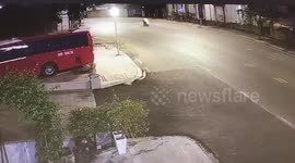 Motorcycle rider clattered by car turning into drive