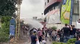 Security forces fire water cannon at protesters outside US embassy in Beirut