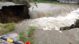 Bridge collapses in Hiroshima following continuous heavy rain