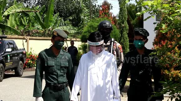 Caning of Violating Sharia Law amid Coronavirus pandemic in Aceh