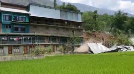 Longer version; Residential house, 16 shops damaged in landslide in Northern India