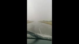 Driving in heavy rain