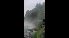 Landslide caught on camera destroys parts of food market in northern India