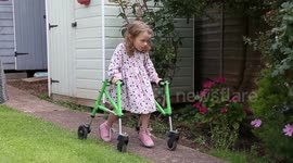 A disabled toddler stunned her family by taking her first ever steps - after hearing The Proclaimers song 'I Would Walk 500 Miles'