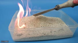 Experiment tests how a cat litter tray reacts to various substances