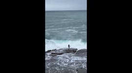 Aussie surfer gets wiped out in harsh conditions