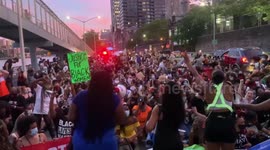 Black Lives Matter, Black Women’s March block traffic on FDR Drive in New York