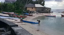 Azan Calling for Fisherman to Pray for Magrib