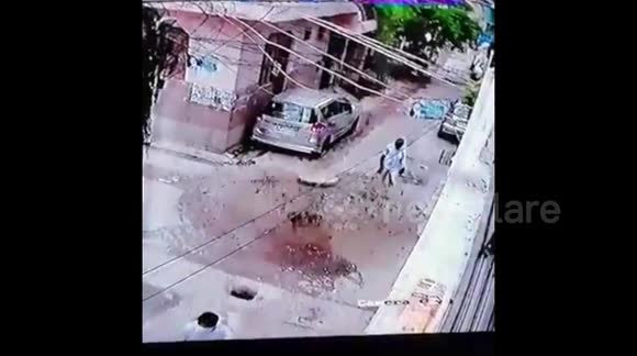 Delhi man is inches from death after manhole explodes right in front of him