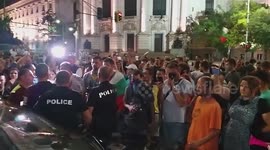 Driver blocked for hours in Bulgaria after he hit a protester