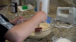 Chocolate Chip Waffles in the Making