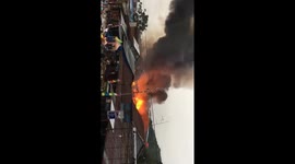 The Fire Was Happened When People do Eid Praying at Central Market Lamasi, Luwu Regency, South Sulawesi, Indonesia.