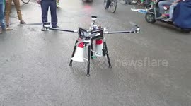 Drone intones safety protocols amid coronavirus pandemic in central India