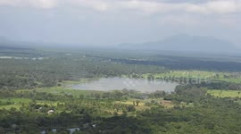 Sigiriya Rock Fortress from Pidurangala rock. Sigiriya, Srilanka.
