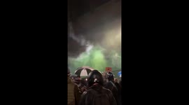 Protesters face a huge cloud of teargas in Portland, Oregon