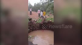 Wild boar trapped in well attacks rescuers after being released in India