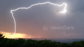 Lightning rips through the sky over southern France