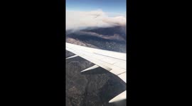 View of Apple Fire in Riverside from Plane