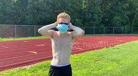 Man disproves suffocating mask theory after running 1km in 100 degree heat while wearing 10 face coverings