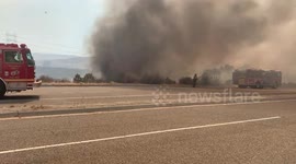 Coordinated Fire Attack with Fire Engine & Helicopter